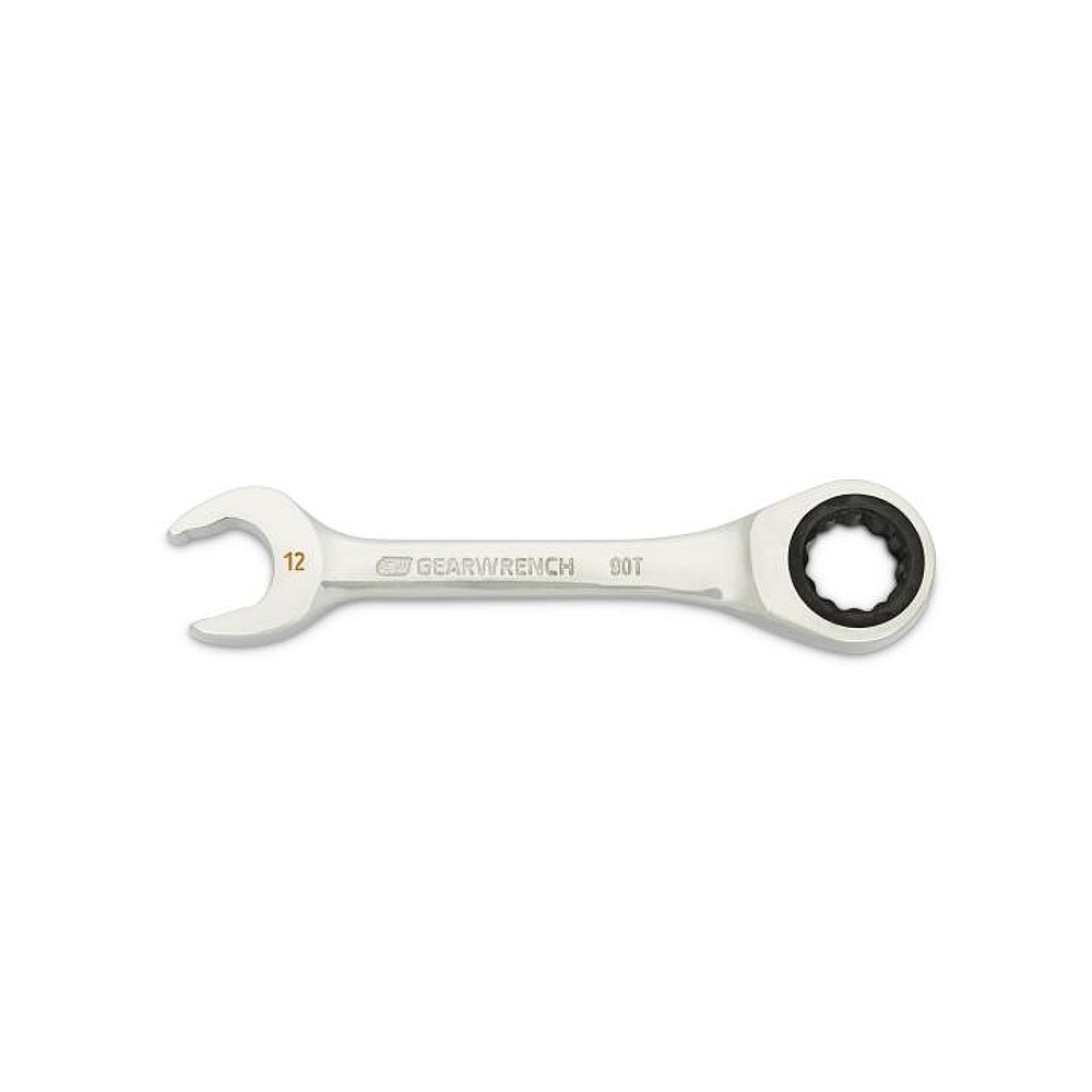 GEARWRENCH 86842 12mm 90-Tooth 12 Point Stubby Combination Ratcheting Wrench