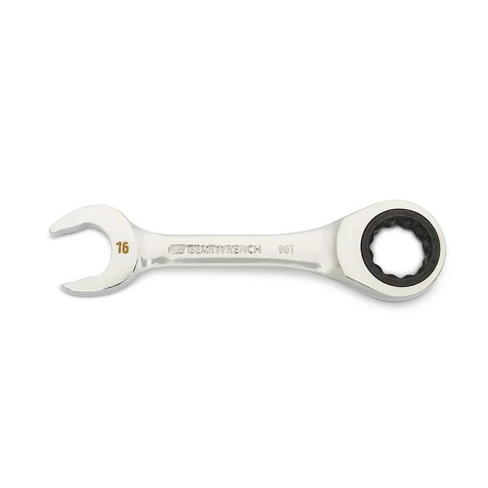 GEARWRENCH 86846 16mm 90-Tooth 12 Point Stubby Combination Ratcheting Wrench