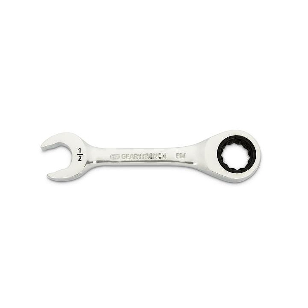 GEARWRENCH 86853 1/2" 90-Tooth 12 Point Stubby Combination Ratcheting Wrench