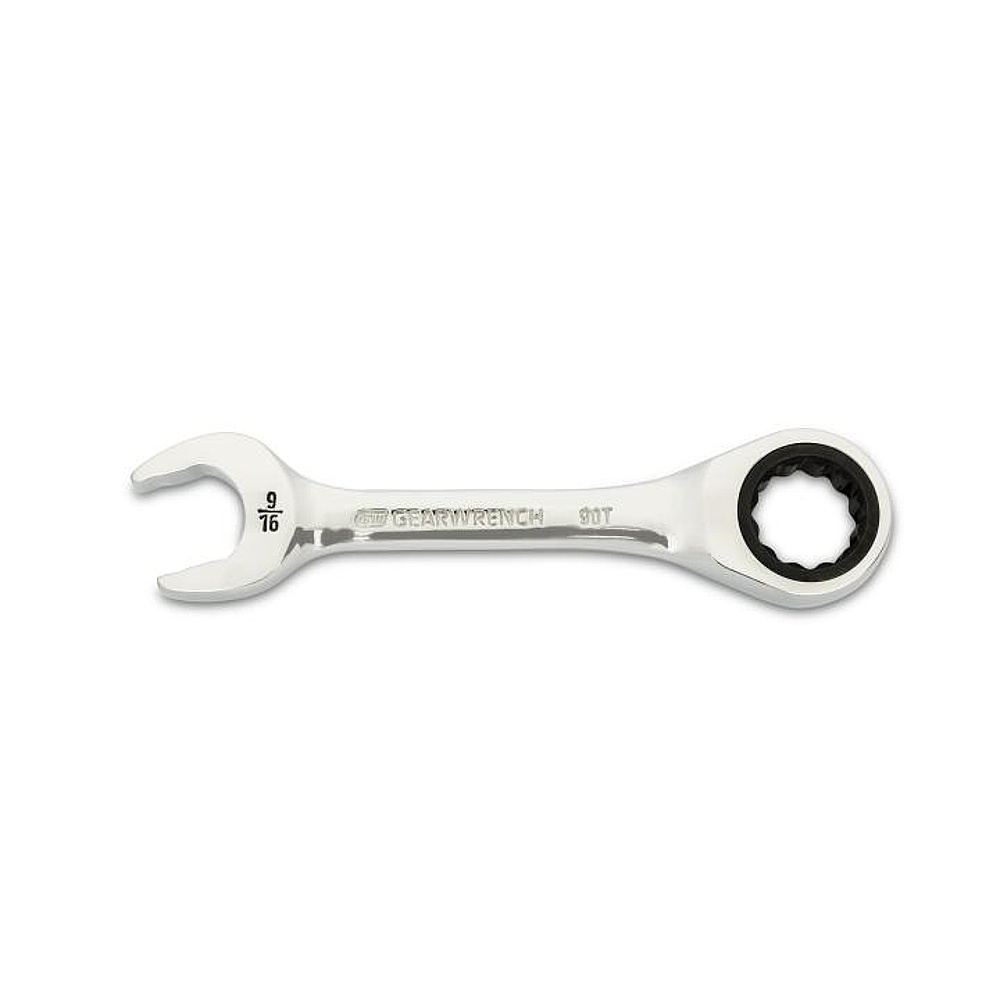 GEARWRENCH 86854 9/16" 90-Tooth 12 Point Stubby Combination Ratcheting Wrench