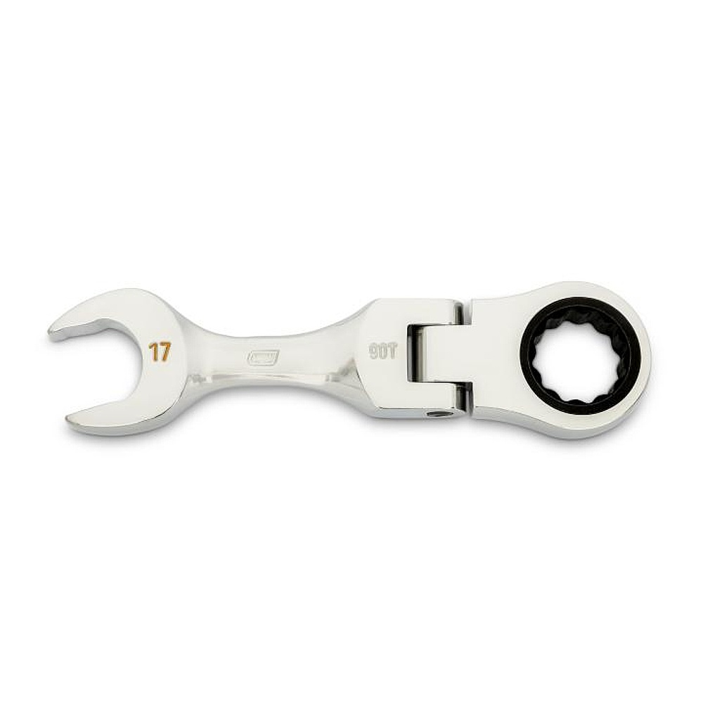 GEARWRENCH 86860 10mm 90-Tooth 12 Point Stubby Flex Combination Ratcheting Wrench