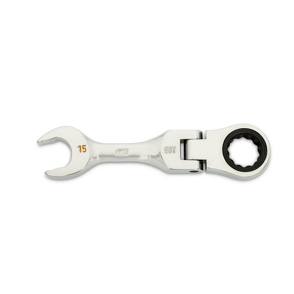GEARWRENCH 86865 15mm 90-Tooth 12 Point Stubby Flex Combination Ratcheting Wrench