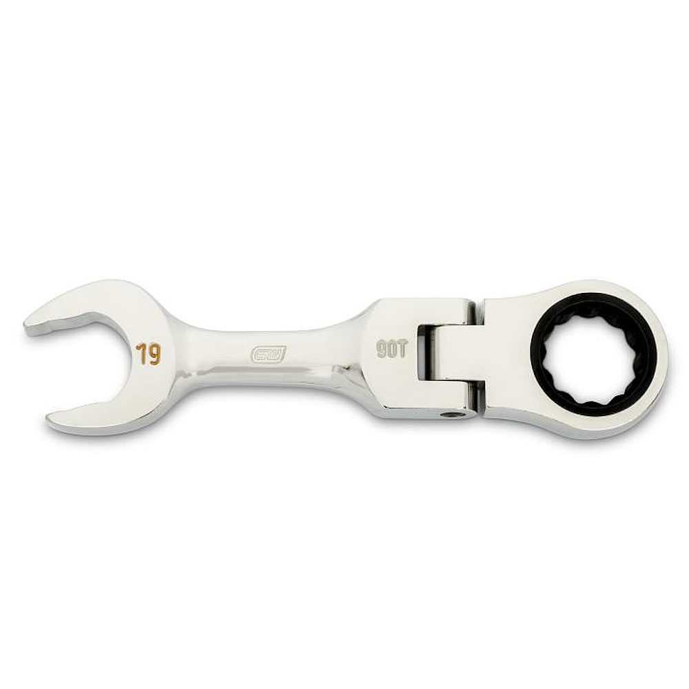 GEARWRENCH 86869 19mm 90-Tooth 12 Point Stubby Flex Combination Ratcheting Wrench
