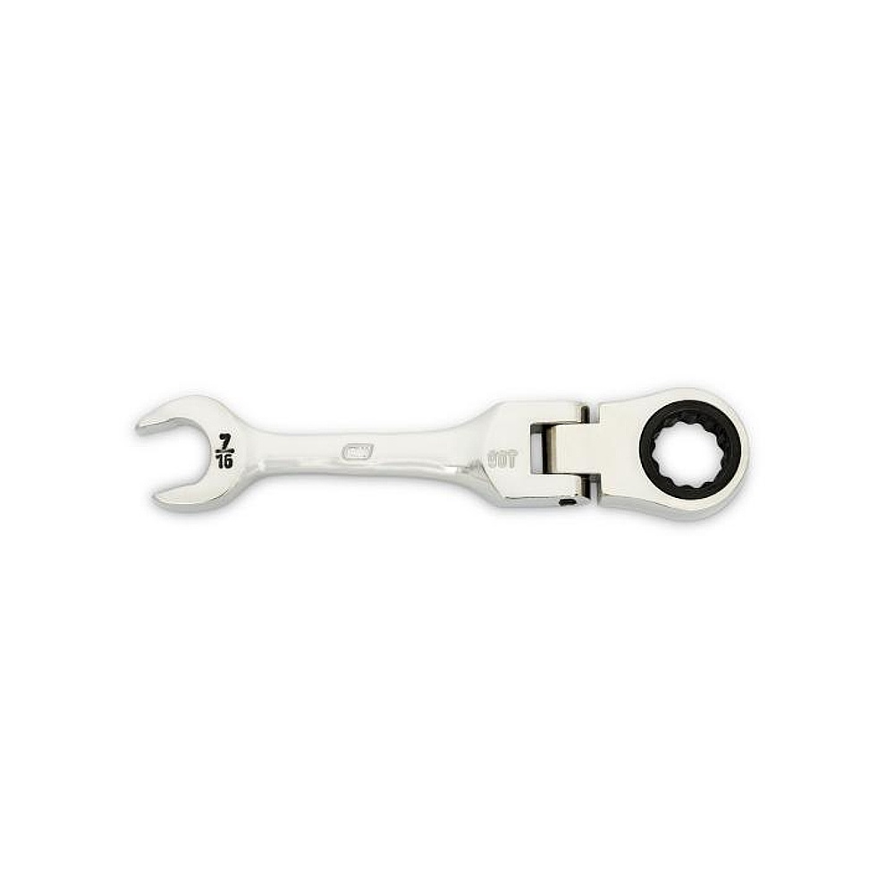 GEARWRENCH 86872 7/16" 90-Tooth 12 Point Stubby Flex Combination Ratcheting Wrench