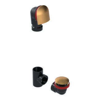 OS&B 6040QK-LB ABS Clicker Waste & Overflow Kit - Bronze