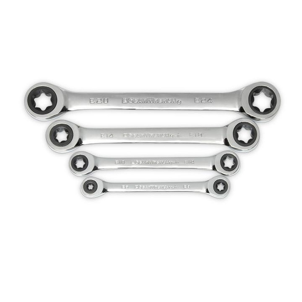 GEARWRENCH 9224D 4 Piece Double Box Ratcheting E-Torx® Wrench Set