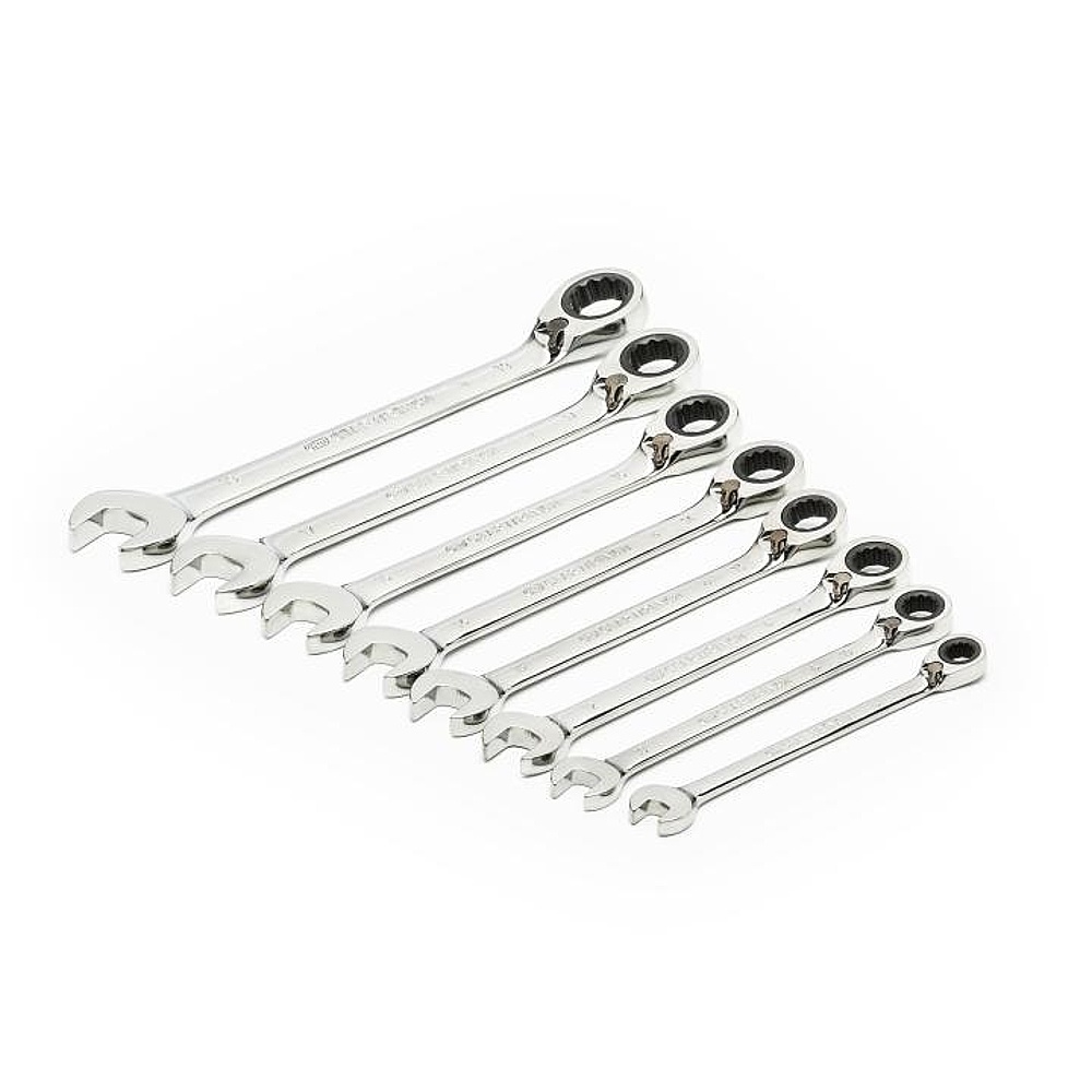 GEARWRENCH 9543 8 Piece 72-Tooth 12 Point Reversible Ratcheting Combination Metric Wrench Set