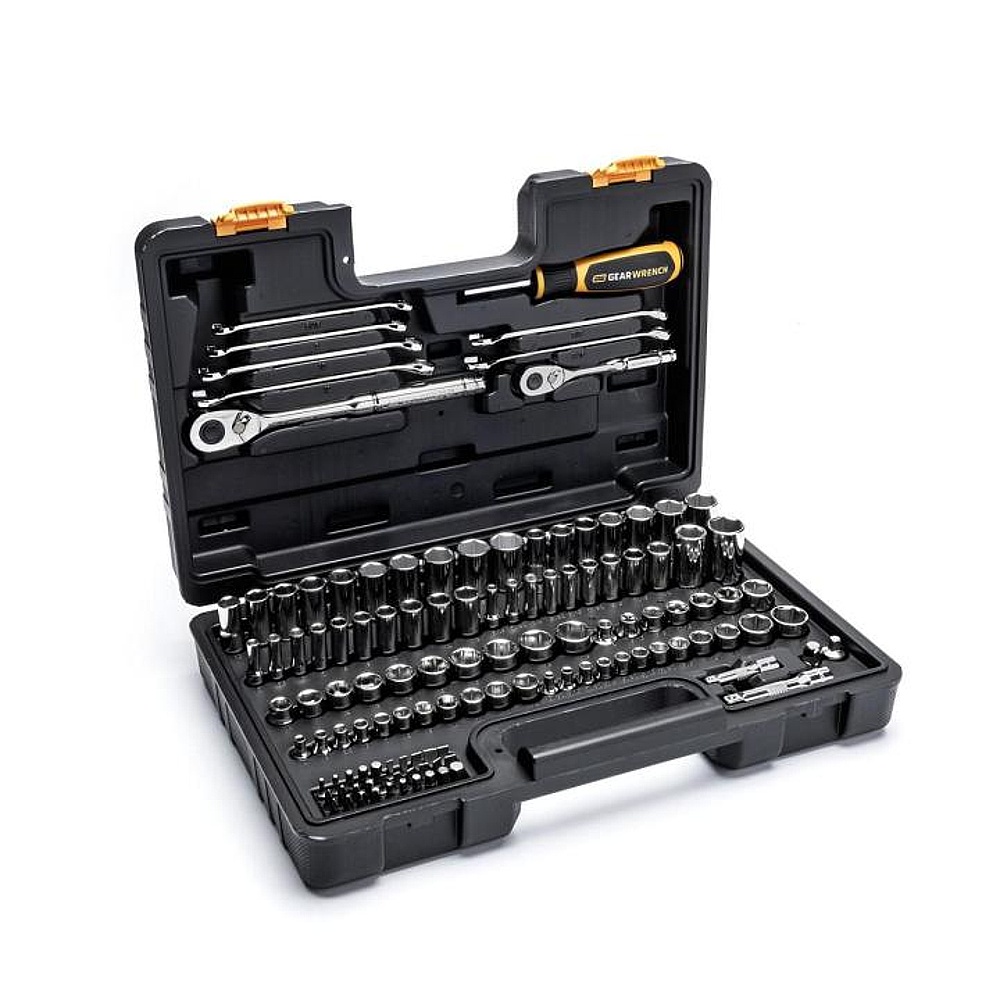 GEARWRENCH GW72SCBMTS 121 Piece 1/4”, 3/8” SAE/Metric Mechanics Hand Tool Set