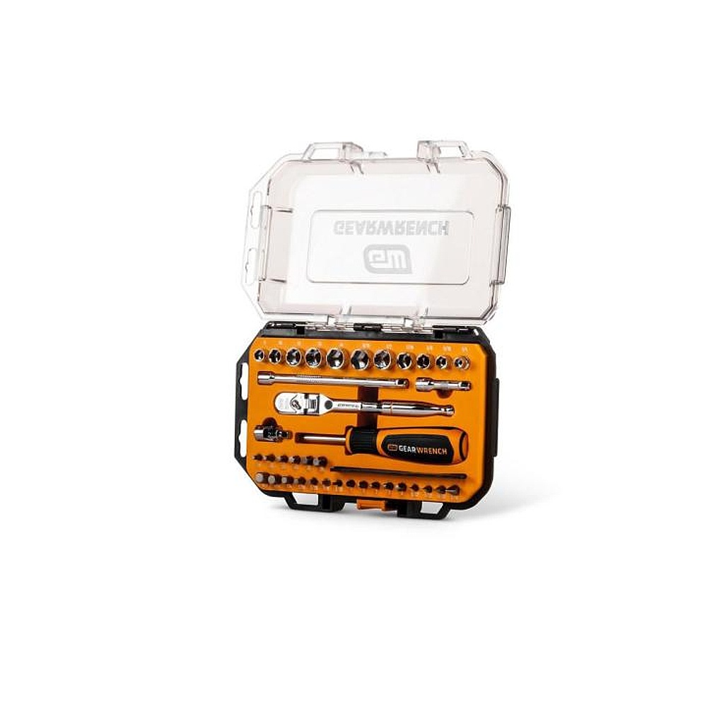 GEARWRENCH GWMBS39XPS 39 Piece 1/4" Drive 120XP MicroDriver Set with Locking Flex Head Ratchet and Stubby Sockets