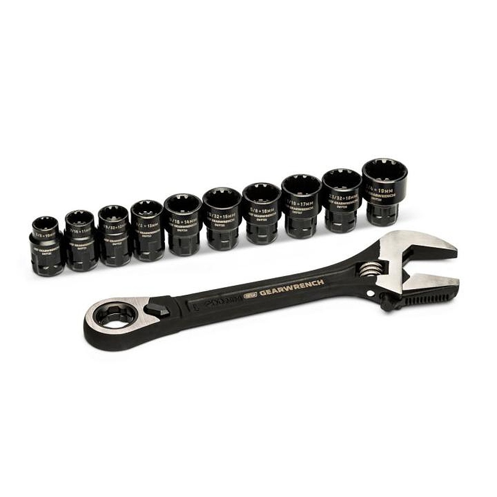 GEARWRENCH GWPTAW8 11 Piece Pass-Thru™ Adjustable Wrench Set