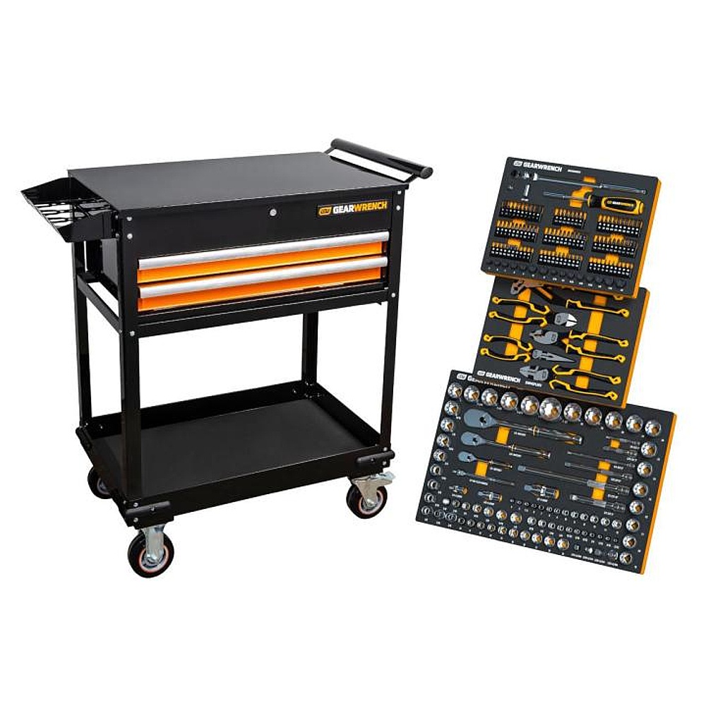 GEARWRENCH MEGAMOD194 194 Piece MEGAMOD Mechanics Tool Set in Modular Foam Trays with Storage Unit