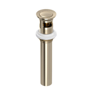 Rohl 0127DOFSTN Lavatory Push Drain With Overflow - Satin Nickel