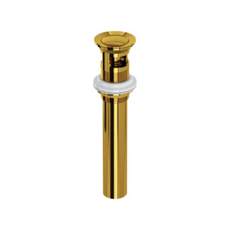 Rohl 0127DOFULB Lavatory Push Drain With Overflow - Unlacquered Brass