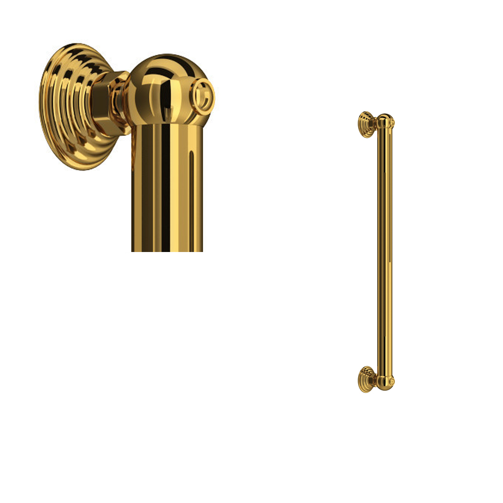 Rohl 1260ULB 18" Grab Bar - Unlacquered Brass