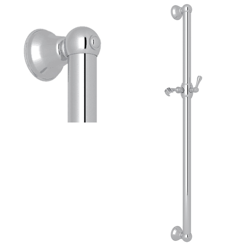 Rohl 1270APC 36" Grab Bar With Sliding Handshower Holder - Polished Chrome
