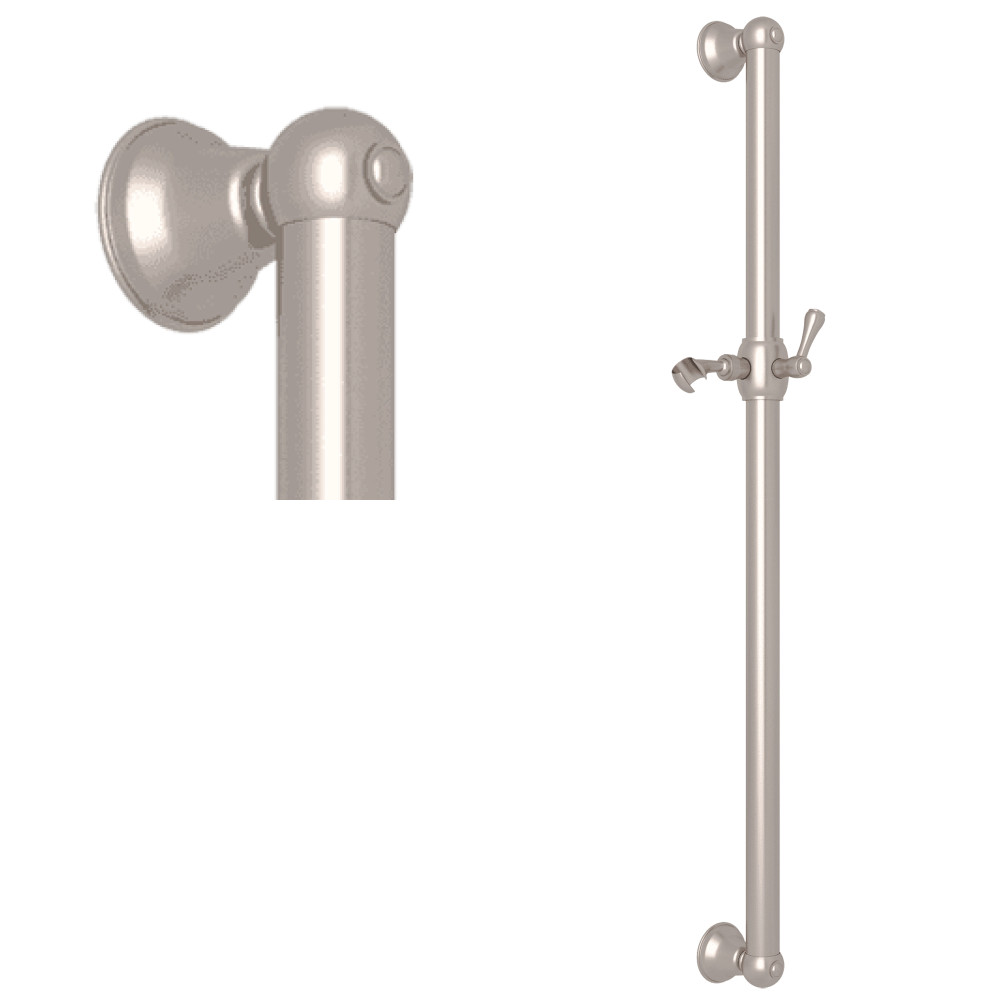 Rohl 1270STN 36" Grab Bar With Sliding Handshower Holder - Satin Nickel