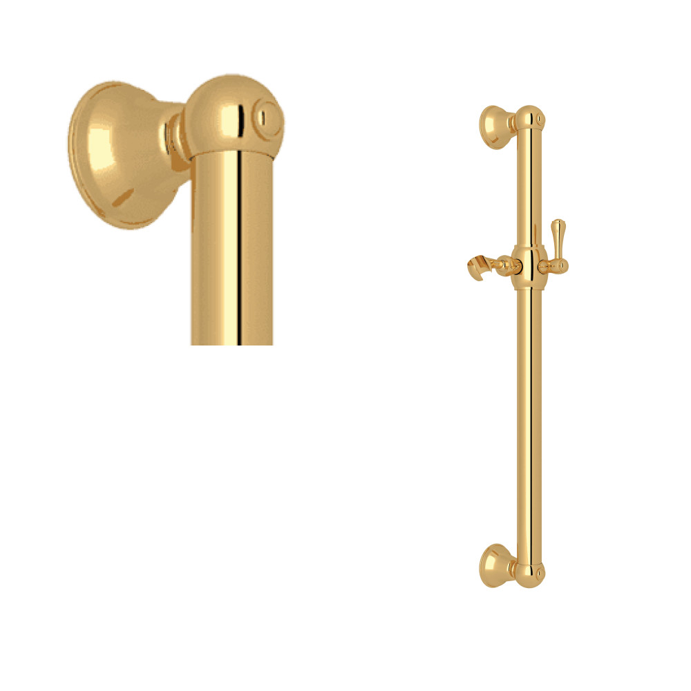Rohl 1271IB 24" Grab Bar With Sliding Handshower Holder - Italian Brass