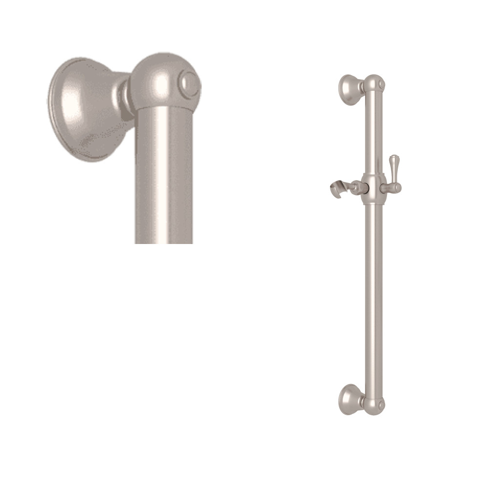 Rohl 1271STN 24" Grab Bar With Sliding Handshower Holder - Satin Nickel