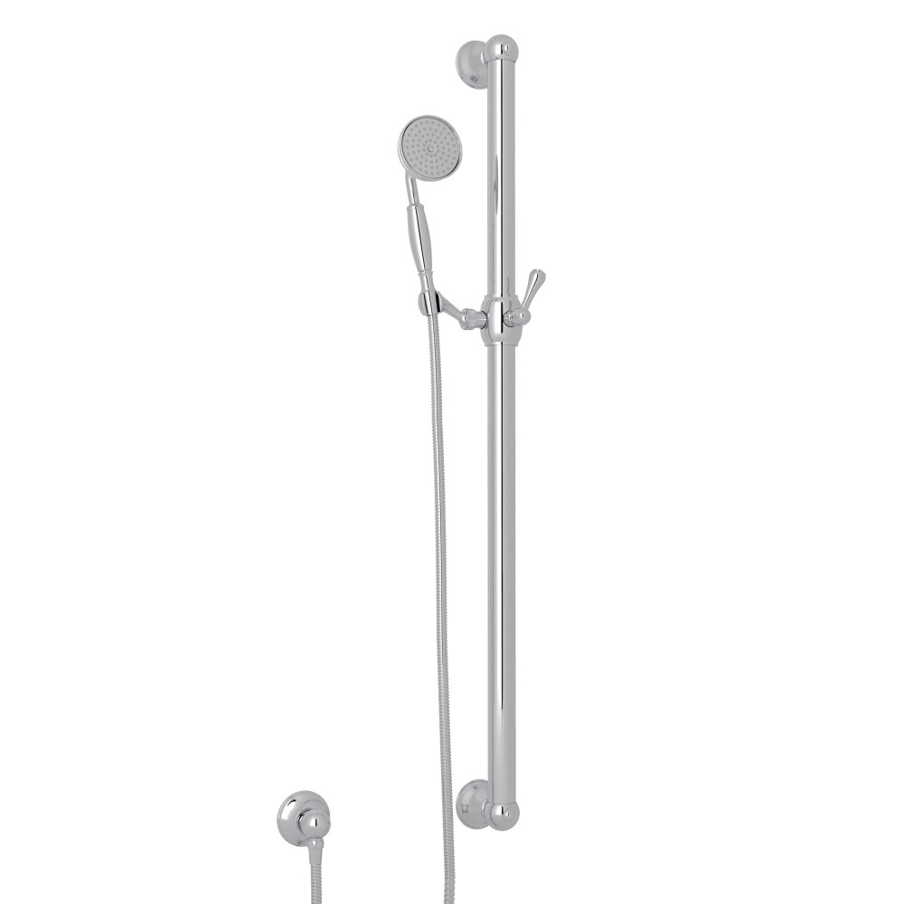 Rohl 1272EAPC Handshower Set With 39" Grab Bar and Single Function Handshower - Polished Chrome
