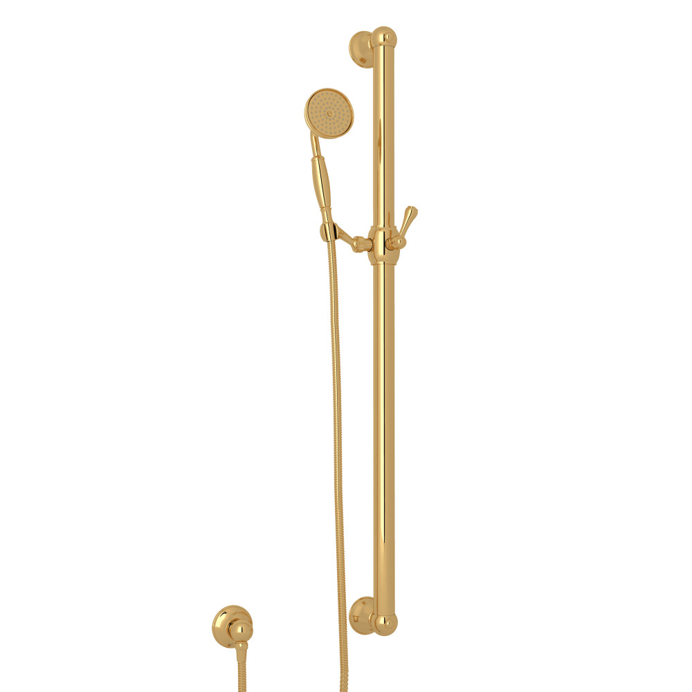 Rohl 1272EIB Handshower Set With 39" Grab Bar and Single Function Handshower - Italian Brass