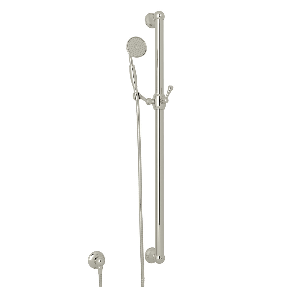 Rohl 1272EPN Handshower Set With 39" Grab Bar and Single Function Handshower - Polished Nickel