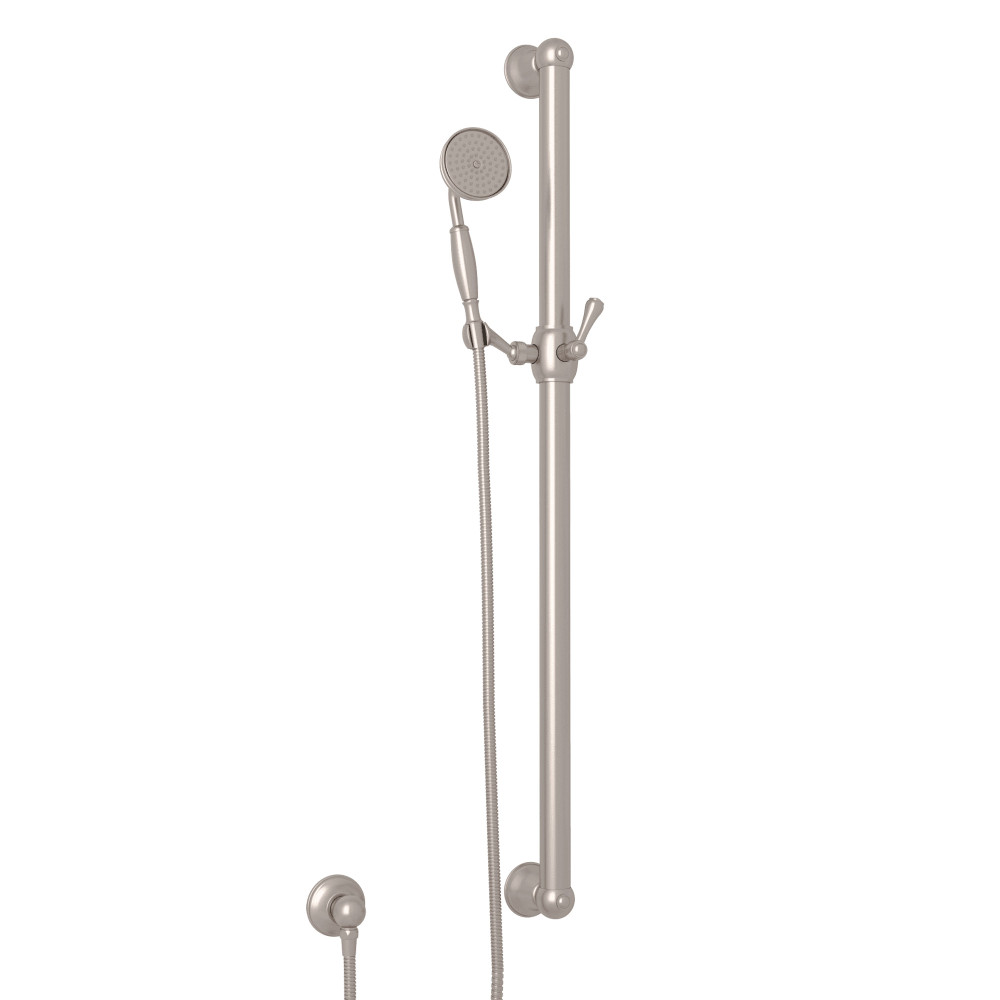 Rohl 1272ESTN Handshower Set With 39" Grab Bar and Single Function Handshower - Satin Nickel