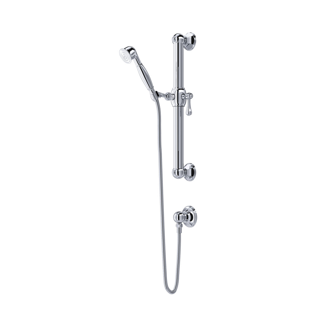 Rohl 1282APC Handshower Set With 24" Grab Bar and Single Function Handshower - Polished Chrome