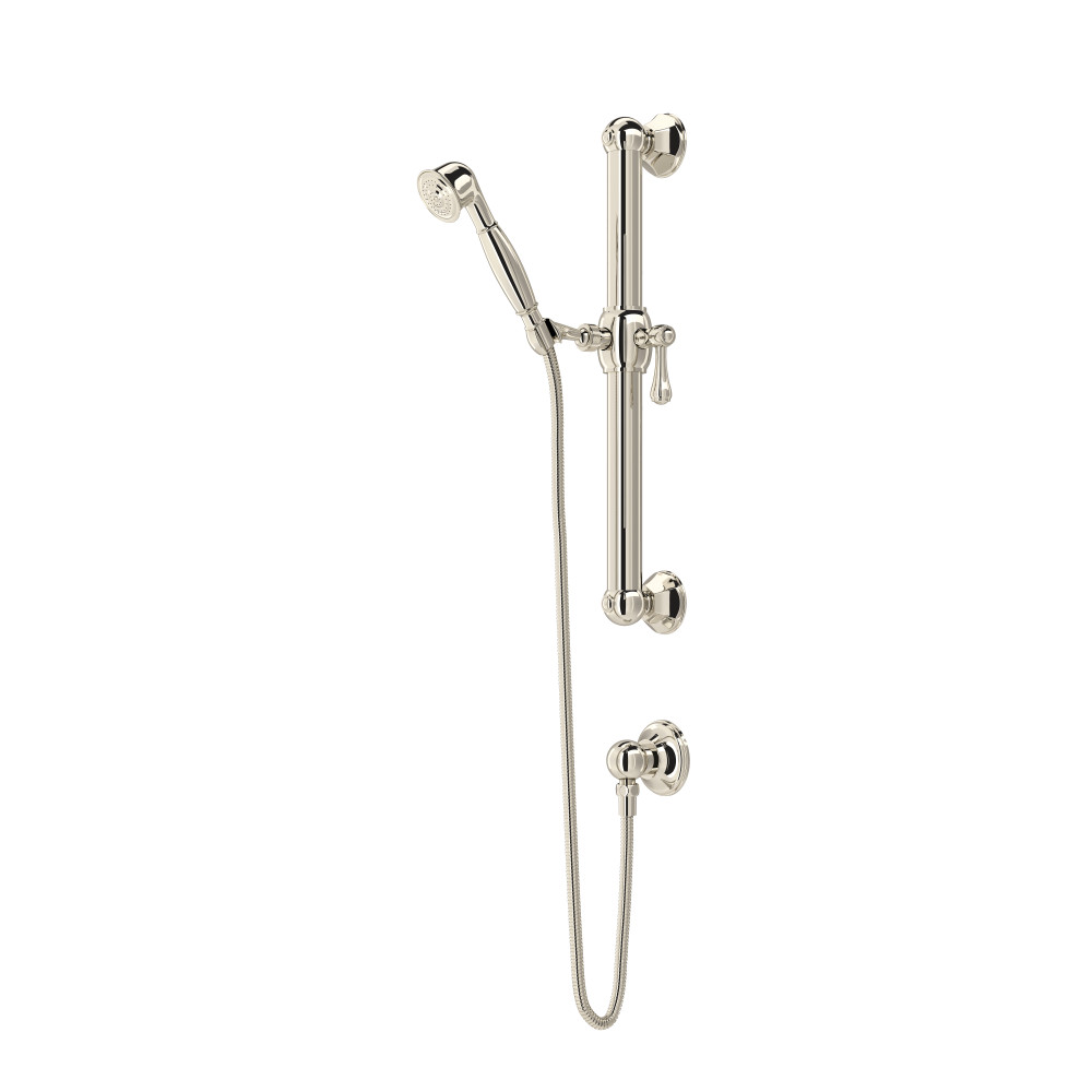Rohl 1282PN Handshower Set With 24" Grab Bar and Single Function Handshower - Polished Nickel