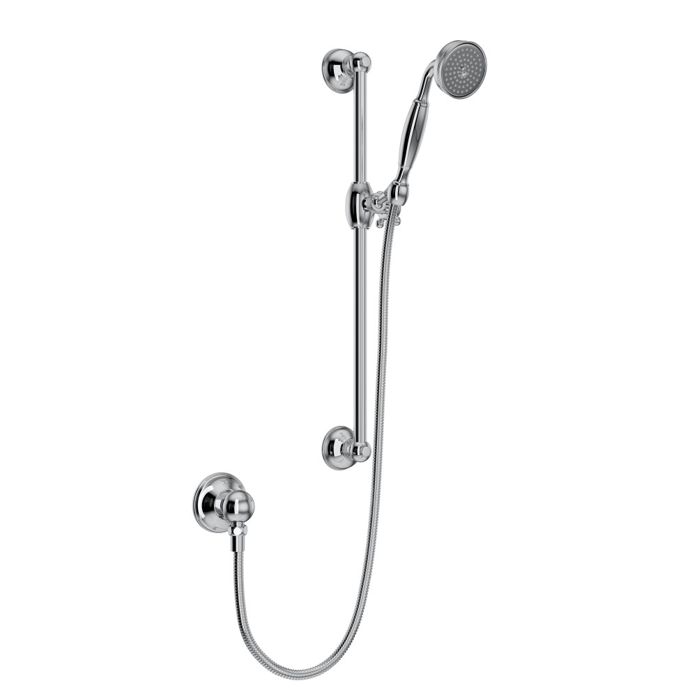 Rohl 1301EAPC Handshower Set With 22" Slide Bar and Single Function Handshower - Polished Chrome