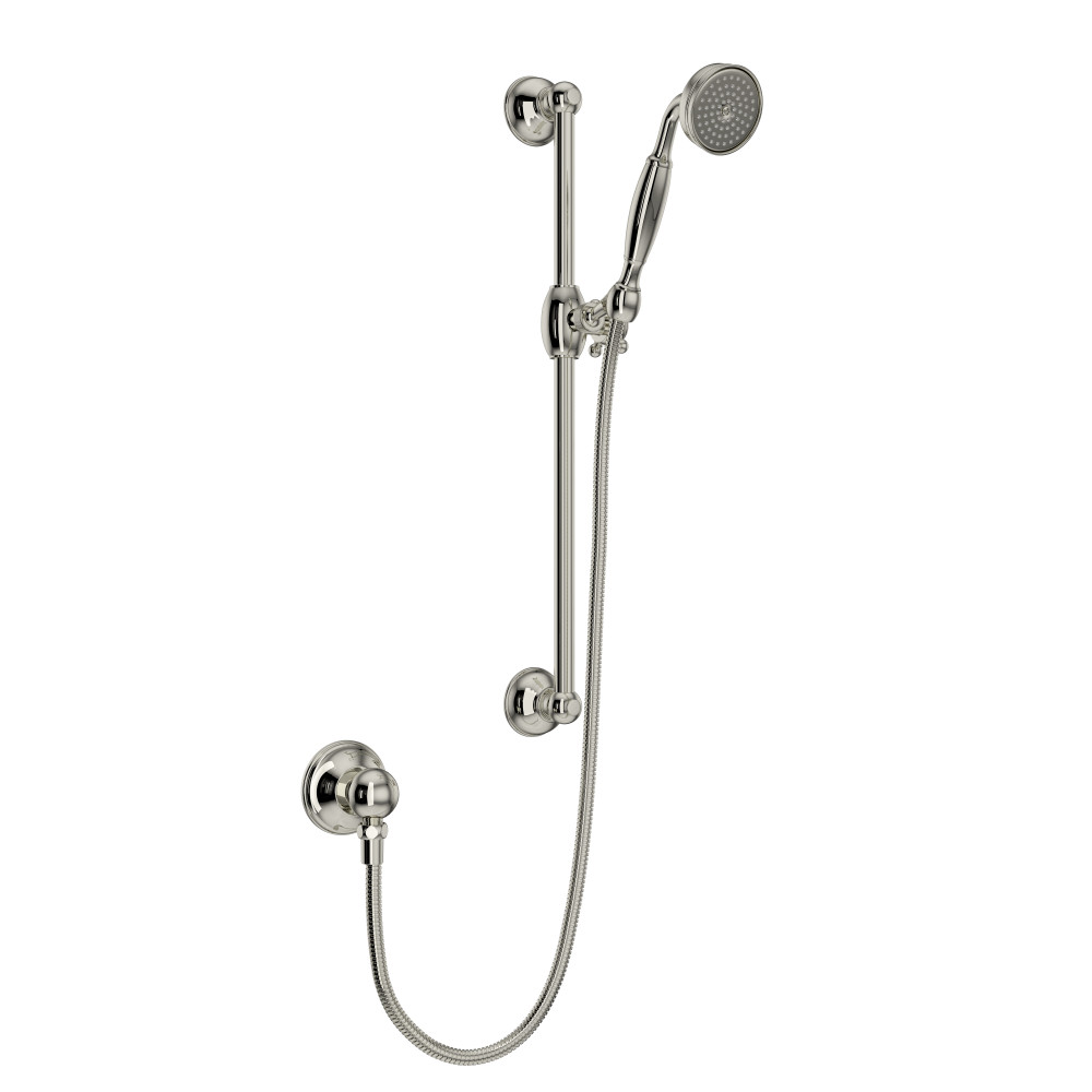 Rohl 1301EPN Handshower Set With 22" Slide Bar and Single Function Handshower - Polished Nickel
