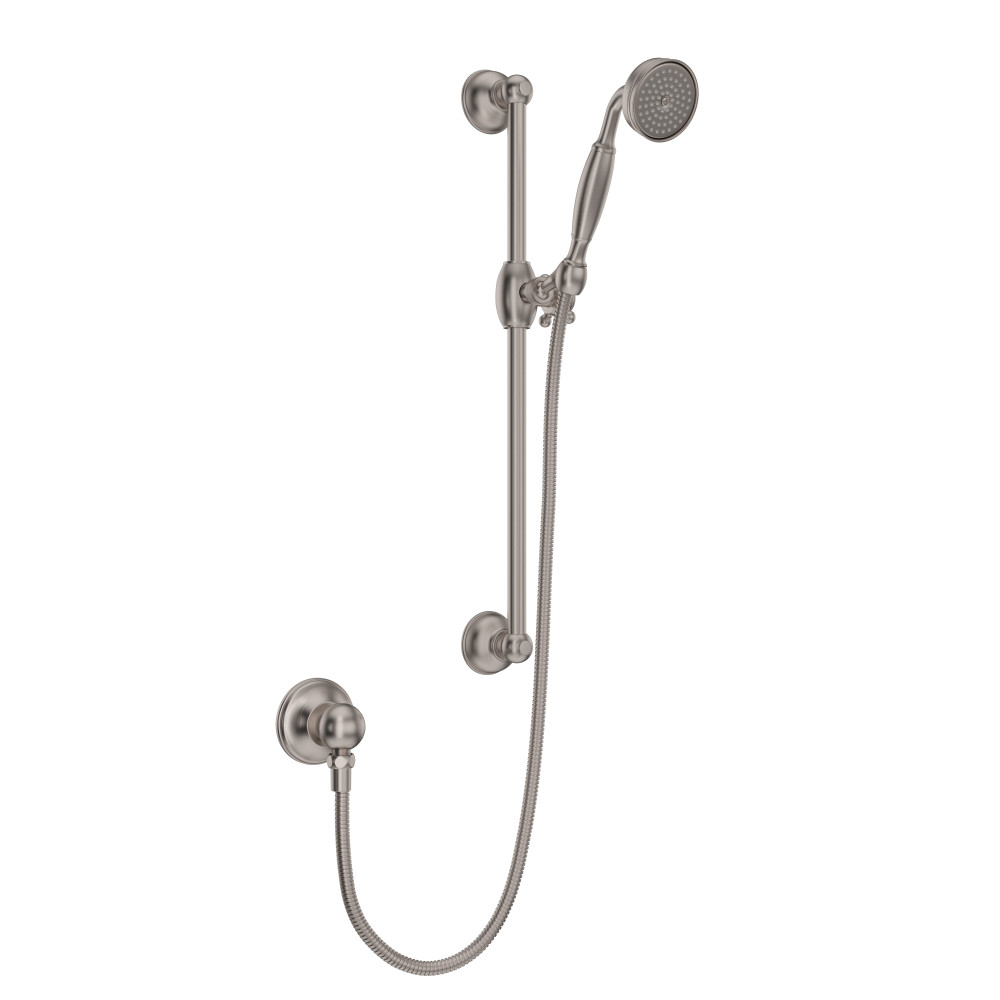 Rohl 1301ESTN Handshower Set With 22" Slide Bar and Single Function Handshower - Satin Nickel
