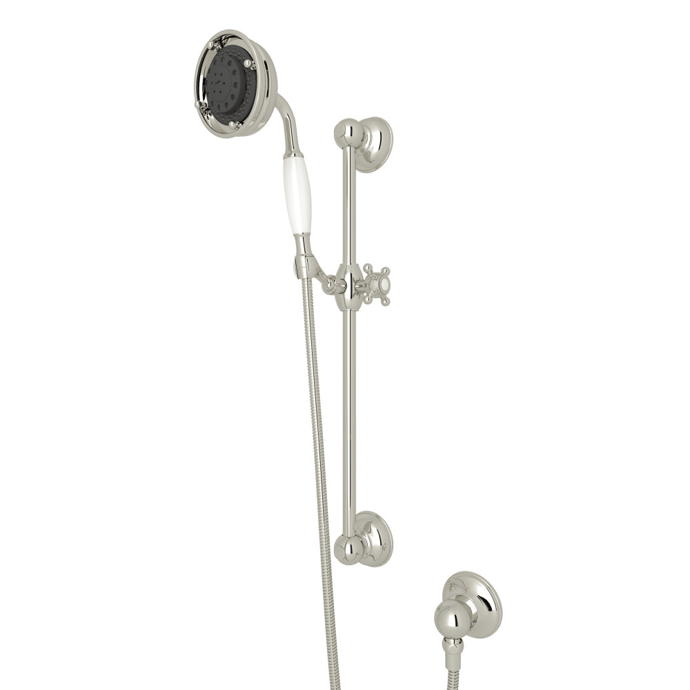 Rohl 1310PN Handshower Set With 22" Slide Bar and 3-Function Handshower - Polished Nickel