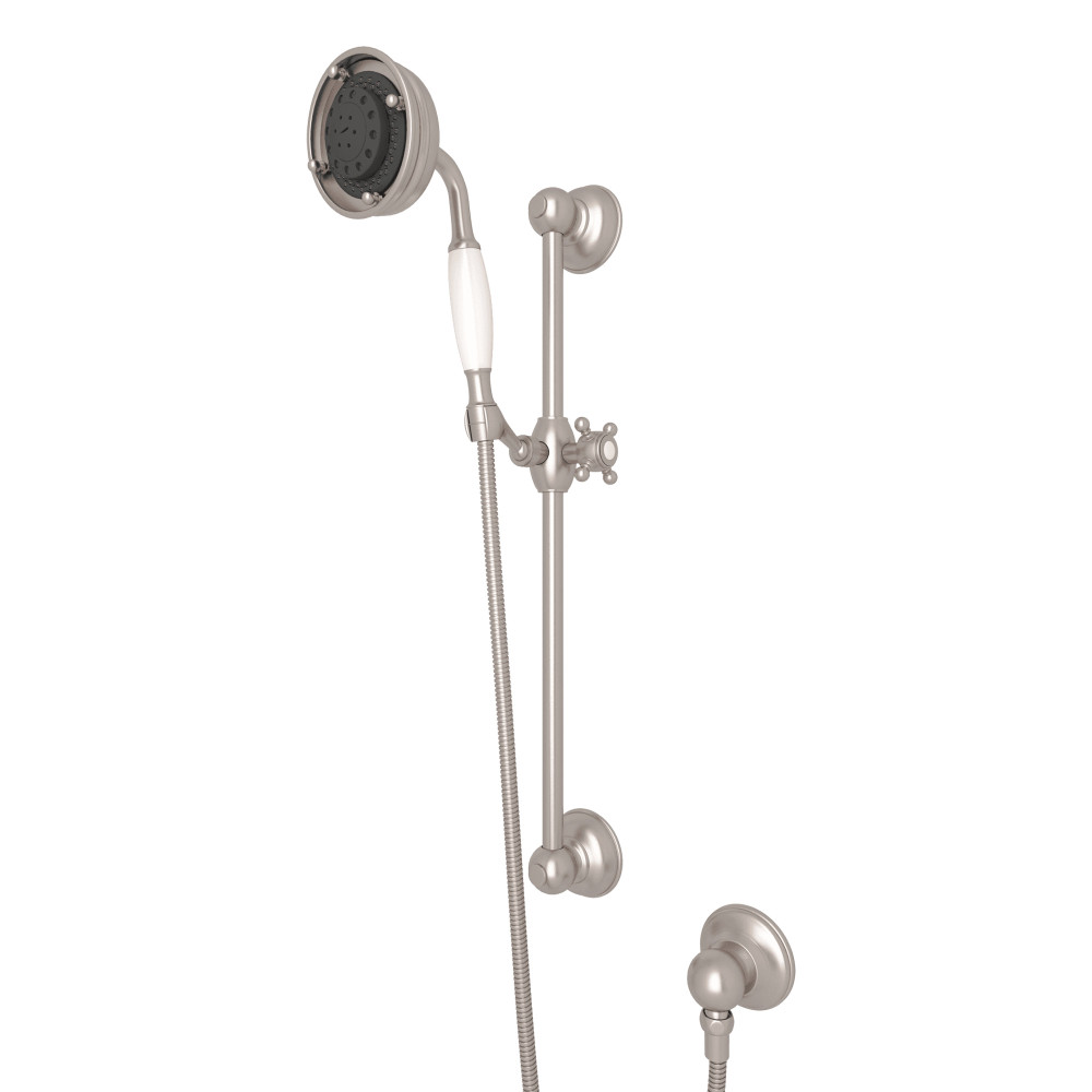 Rohl 1310STN Handshower Set With 22" Slide Bar and 3-Function Handshower - Satin Nickel