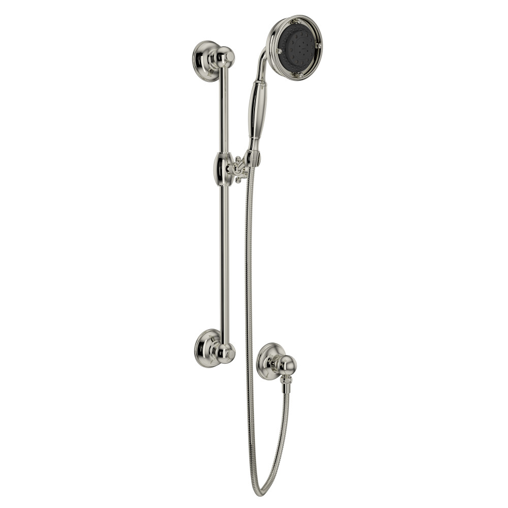 Rohl 1311PN Handshower Set With 22" Slide Bar and 3-Function Handshower - Polished Nickel