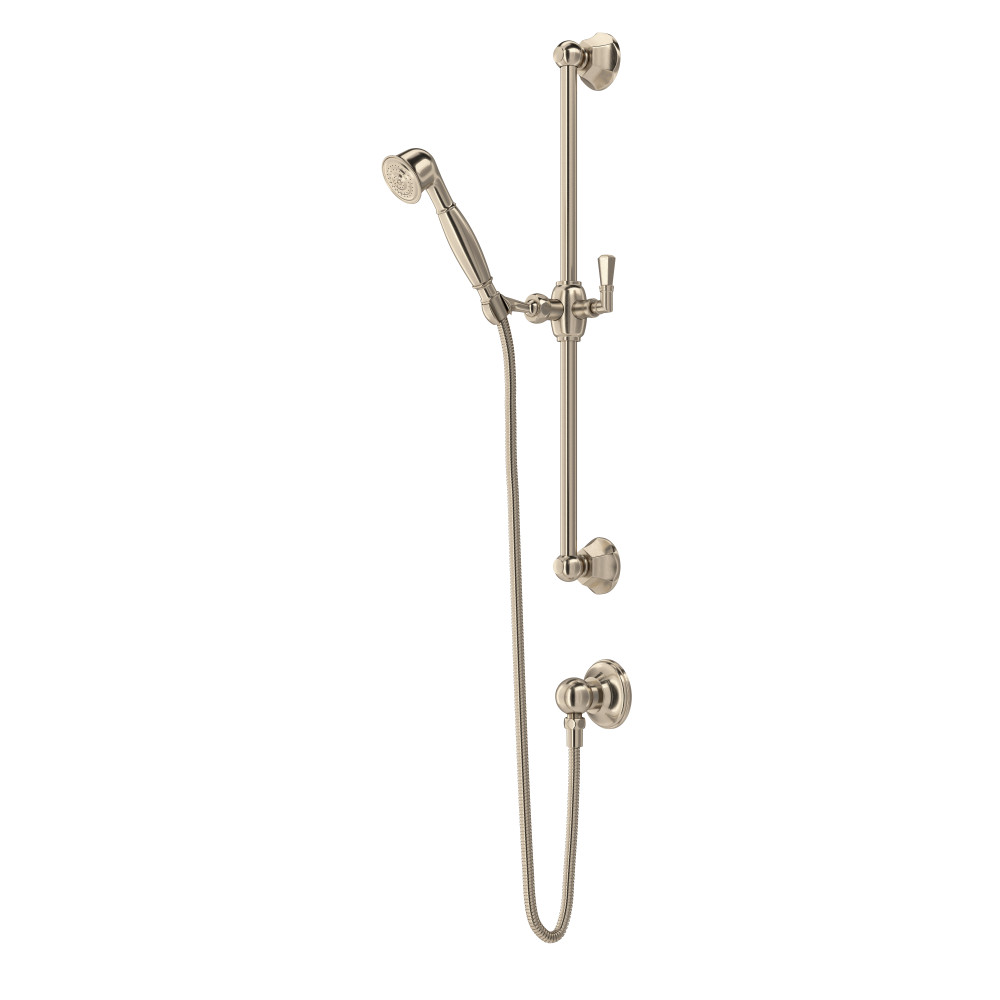 Rohl 1330STN Handshower Set With 24" Slide Bar and Single Function Handshower - Satin Nickel