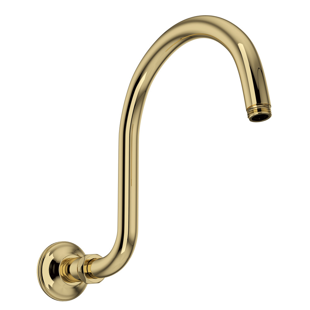 Rohl 1475/12ULB 12" Wall Mount Shower Arm - Unlacquered Brass