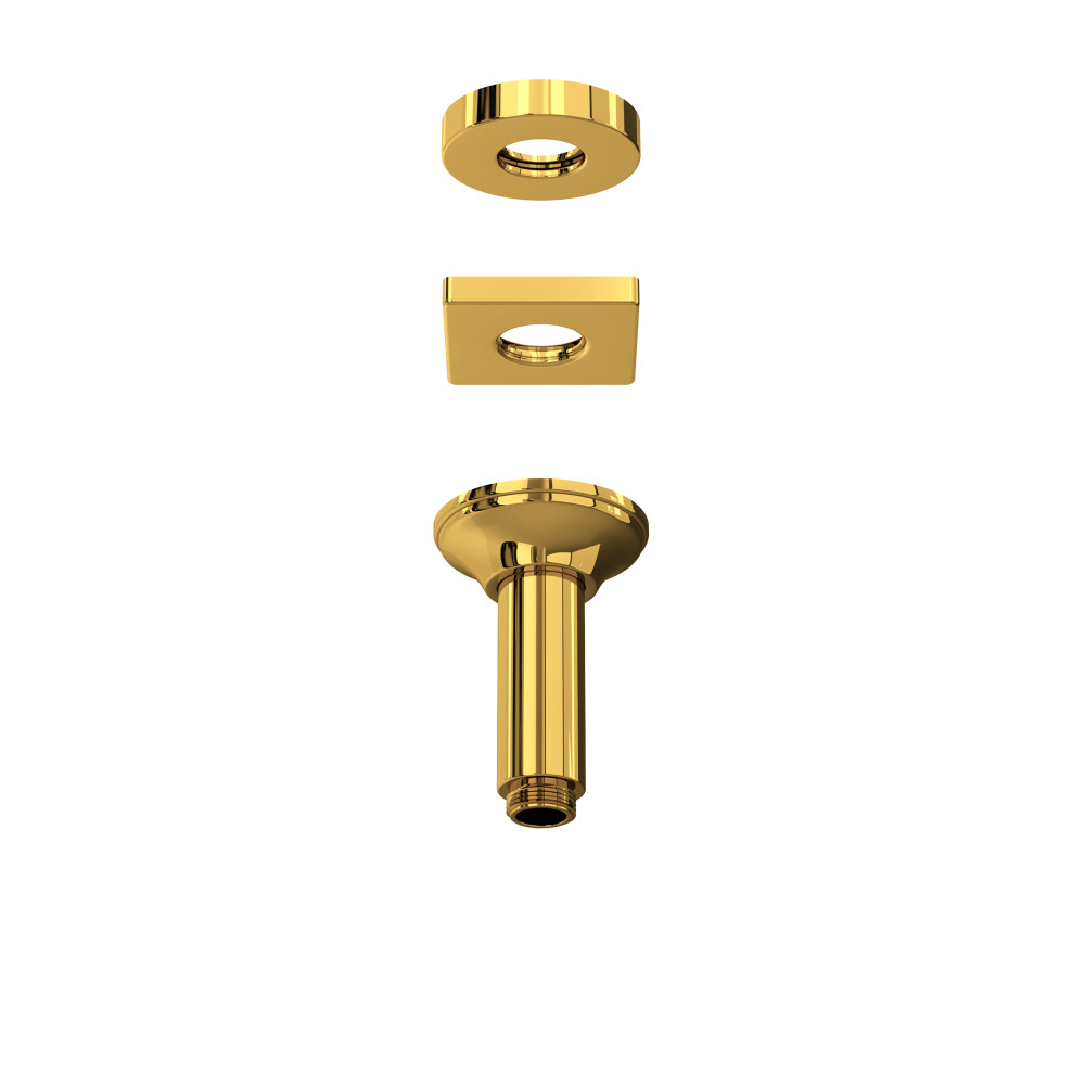 Rohl 1505/3ULB 4" Ceiling Mount Shower Arm - Unlacquered Brass