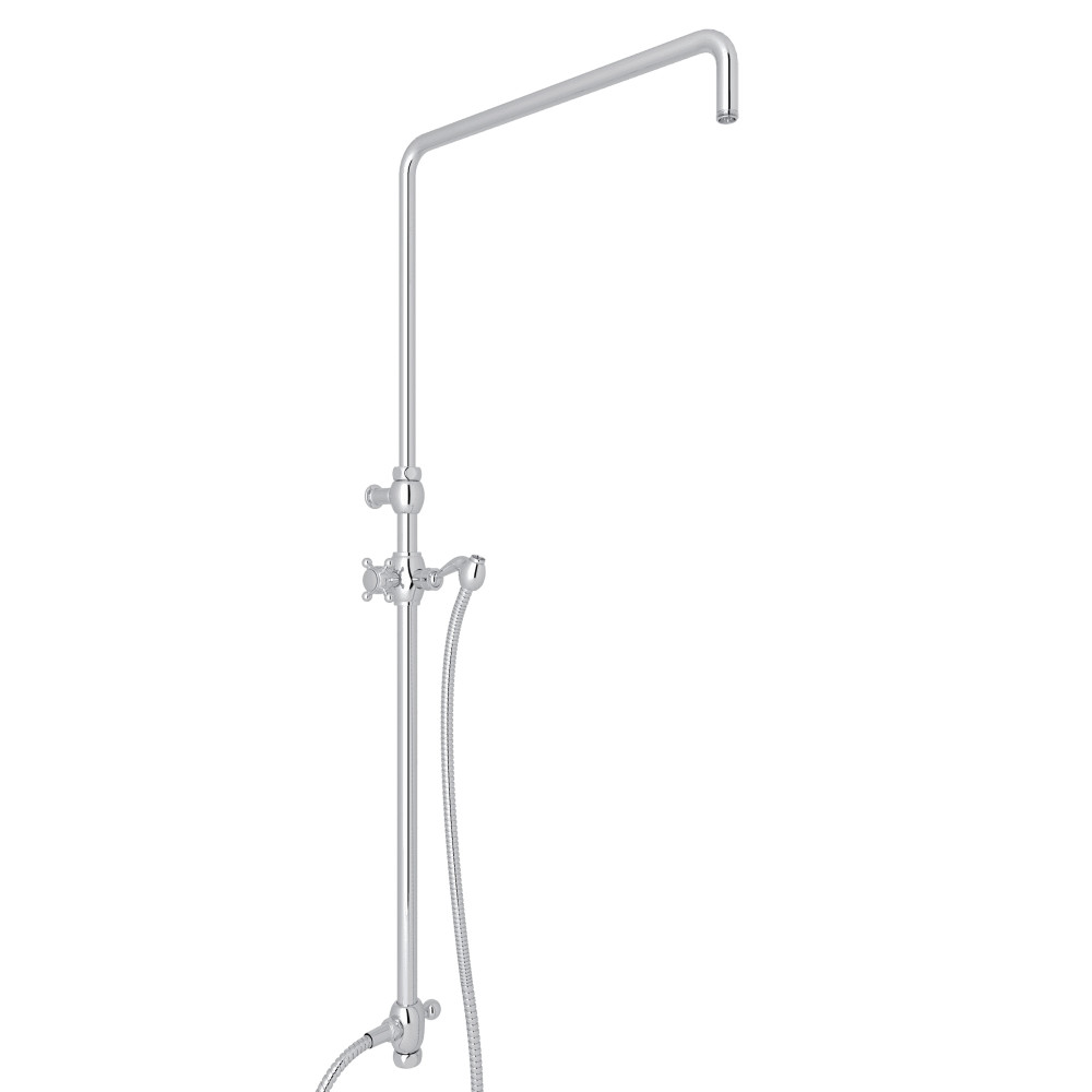Rohl 1560APC Riser With Diverter, Hose And Sliding Handshower Holder - Polished Chrome