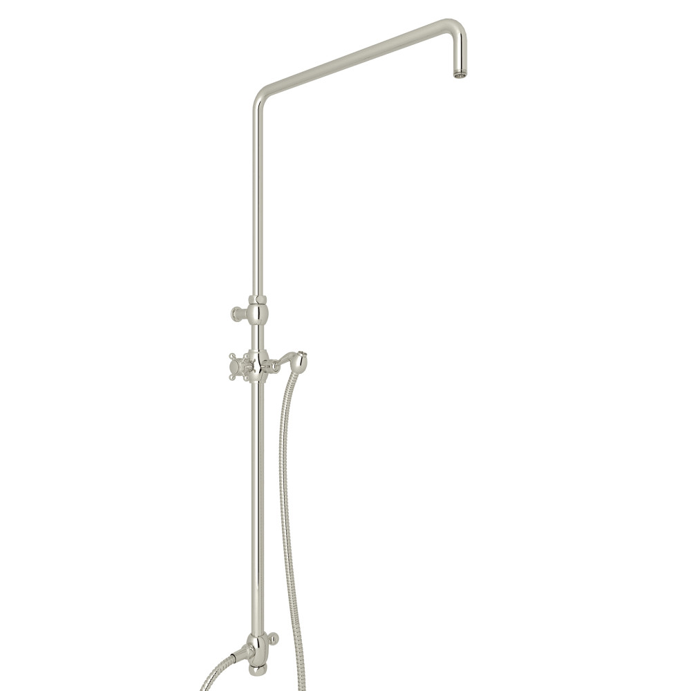 Rohl 1560PN Riser With Diverter, Hose And Sliding Handshower Holder - Polished Nickel