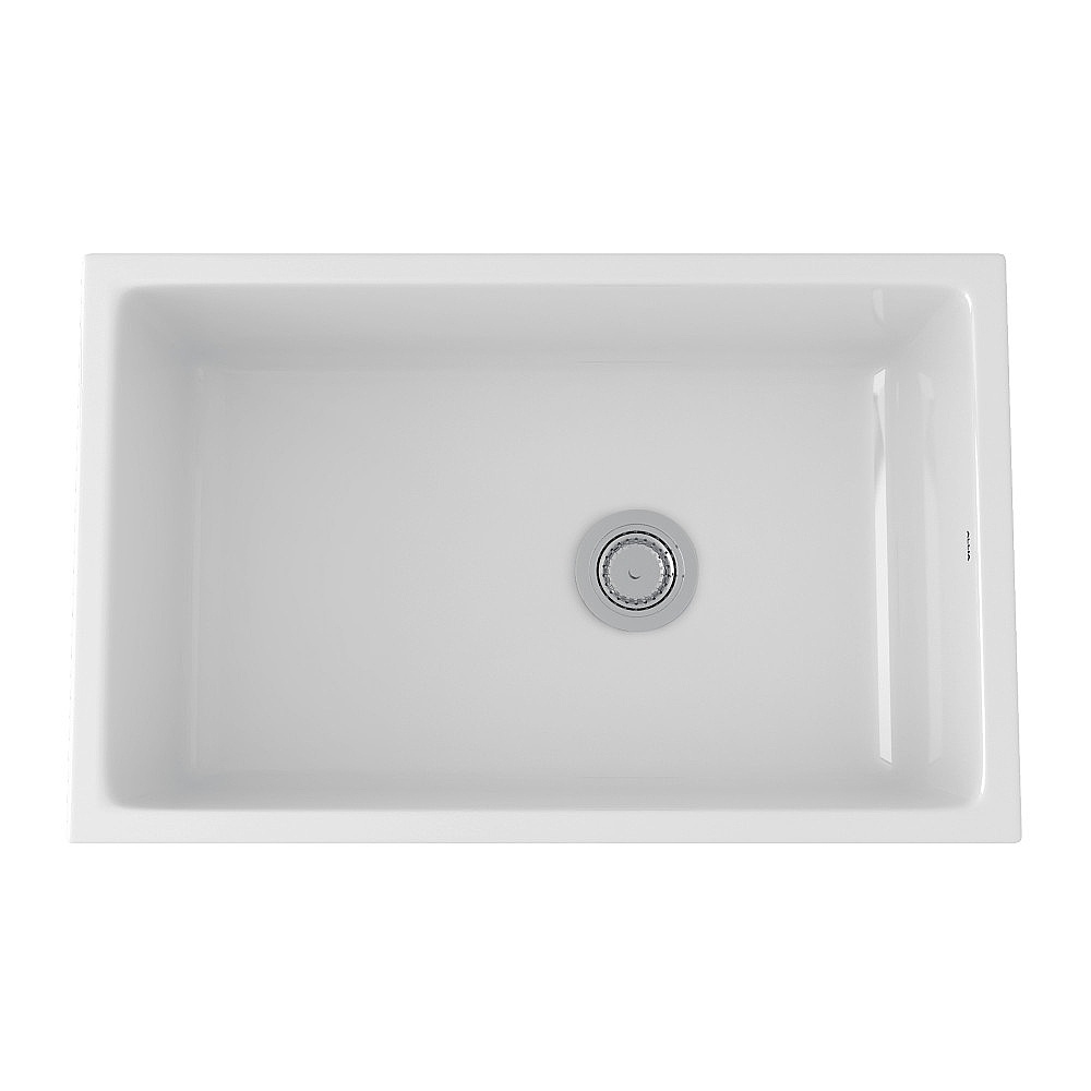 Rohl 6307-00 Allia™ 32" Fireclay Single Bowl Undermount Kitchen Sink - White