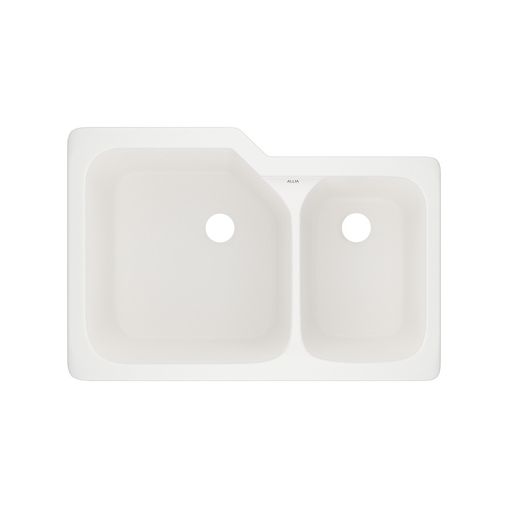 Rohl 6337-68 Allia™ 33" Fireclay 2 Bowl Undermount Kitchen Sink - Pergame