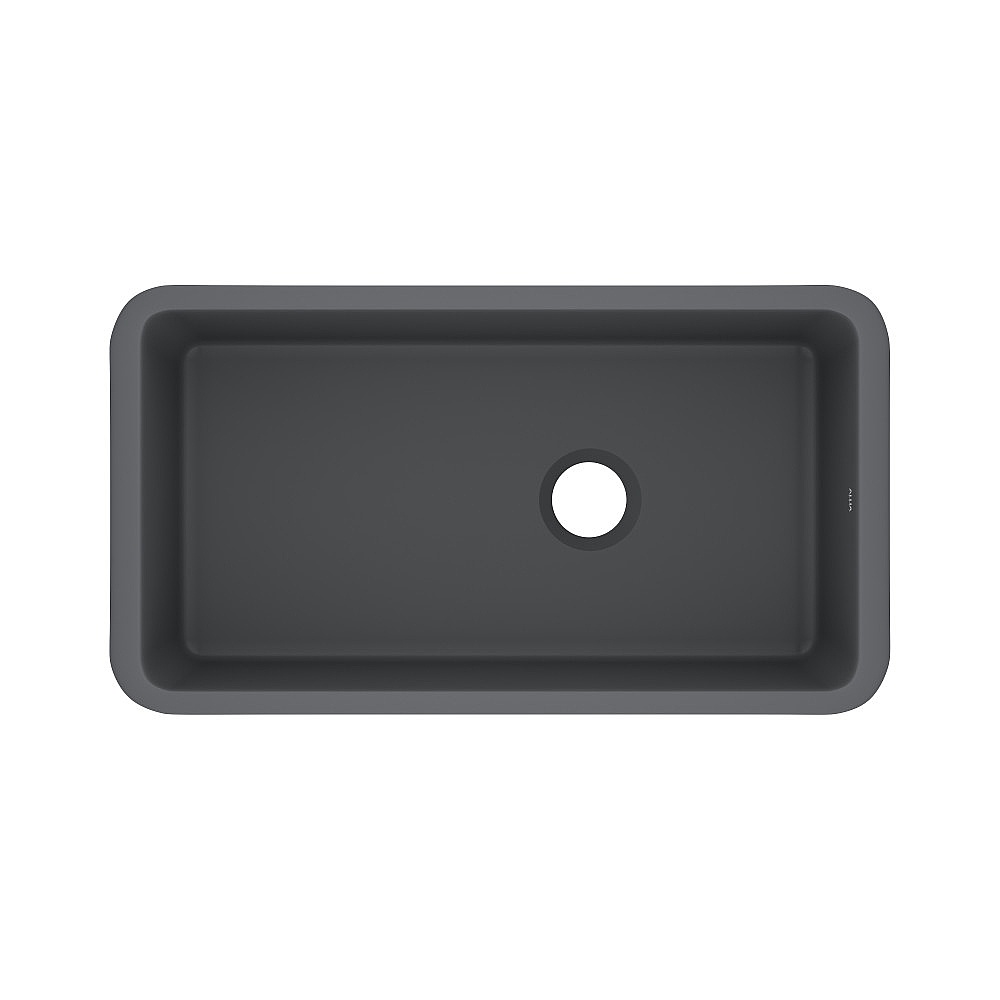 Rohl 6497-04 Allia™ 34" Fireclay Single Bowl Undermount Kitchen Sink - Satin Grey