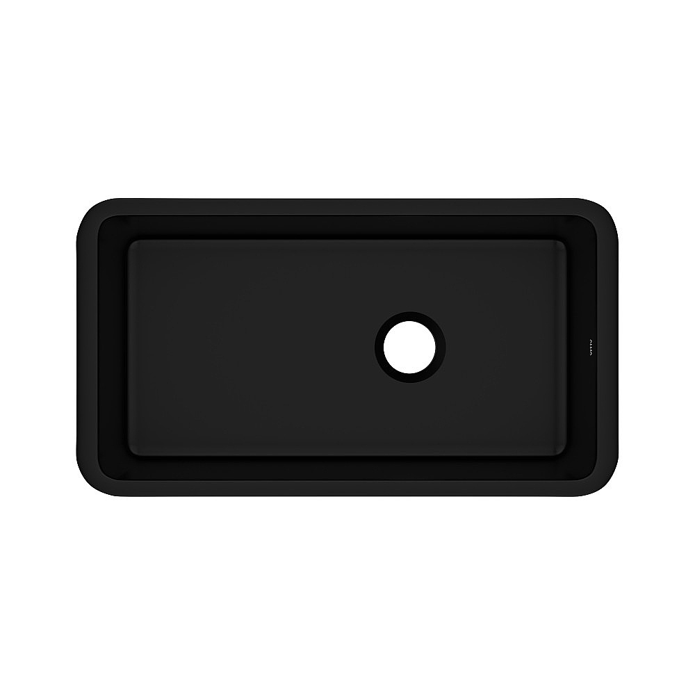 Rohl 6497-63 Allia™ 34" Fireclay Single Bowl Undermount Kitchen Sink - Satin Black