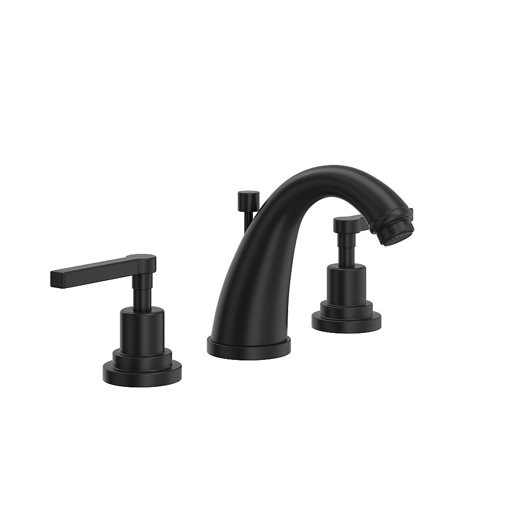 Rohl A1208LMMB-2 Lombardia® Widespread Lavatory Faucet With C-Spout - Matte Black