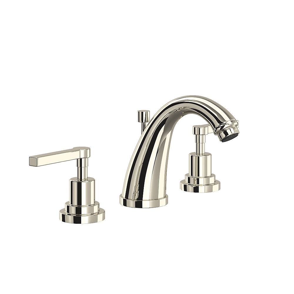 Rohl A1208LMPN-2 Lombardia® Widespread Lavatory Faucet With C-Spout - Polished Nickel