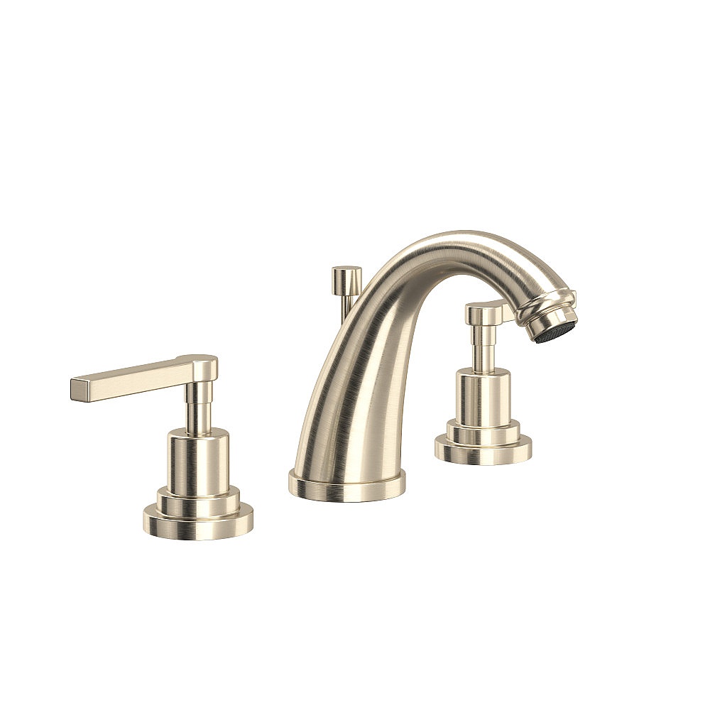 Rohl A1208LMSTN-2 Lombardia® Widespread Lavatory Faucet With C-Spout - Satin Nickel