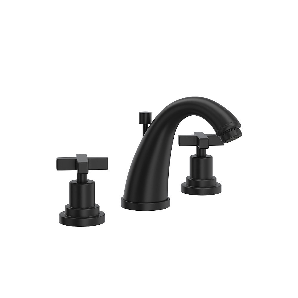Rohl A1208XMMB-2 Lombardia® Widespread Lavatory Faucet With C-Spout - Matte Black
