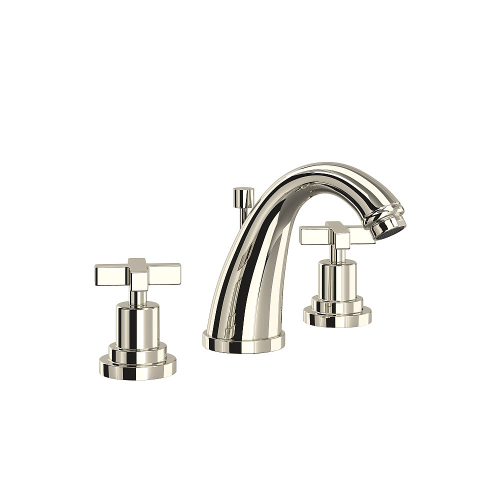 Rohl A1208XMPN-2 Lombardia® Widespread Lavatory Faucet With C-Spout - Polished Nickel