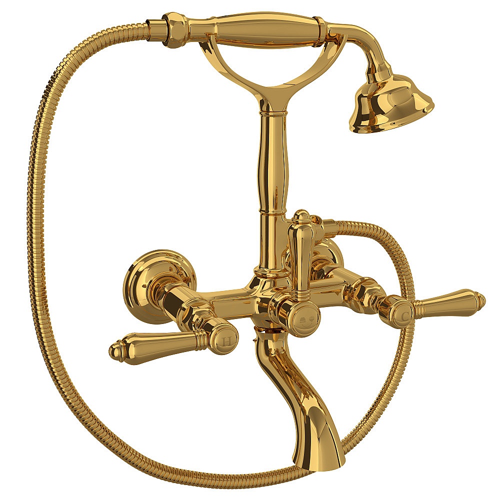Rohl A1401LMULB Exposed Wall Mount Tub Filler - Unlacquered Brass