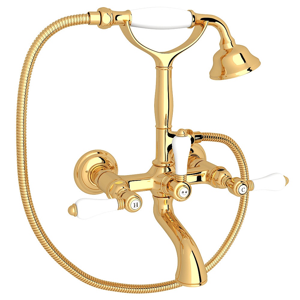 Rohl A1401LPIB Exposed Wall Mount Tub Filler - Italian Brass